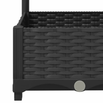 Jardinieră de grădină cu spalier negru, 80x40x121,5 cm, PP - Img 6