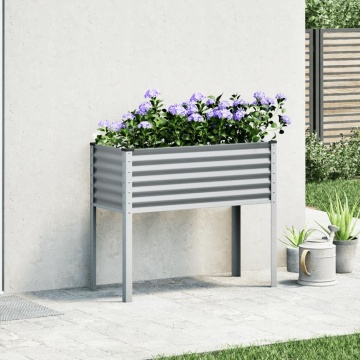 Jardinieră de grădină, gri, 100x41x90 cm, oțel - Img 3