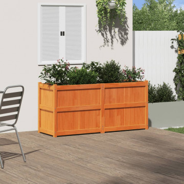Jardinieră de grădină, maro ceruit, 150x50x70cm, lemn masiv pin - Img 3
