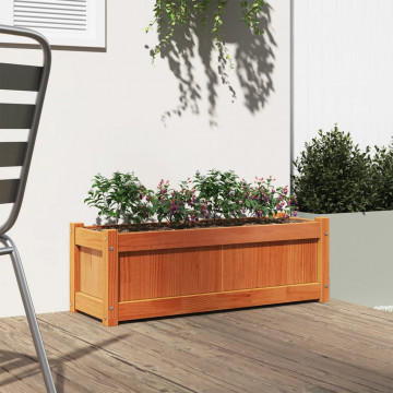 Jardinieră de grădină, maro ceruit, 90x31x31 cm, lemn masiv pin - Img 3