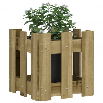 Jardinieră grădină design gard 30x30x30cm lemn de pin impregnat - Img 3