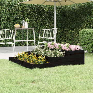 Jardinieră, negru, 107x107x27 cm, lemn masiv de pin - Img 1