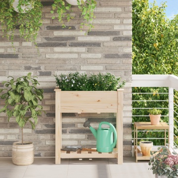 Jardiniere cu raft 71x37x76 cm Lemn masiv de brad - Img 1