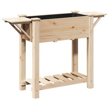 Jardiniere cu Rafturi 111x37x76 cm Lemn Masiv de Pin - Img 2