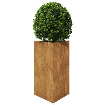 Jardiniere de grădină 2 buc Triunghiular Oțel pentru intemperii - Img 4
