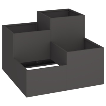 Jardiniere de grădină 80x80x60 cm Oțel negru - Img 2