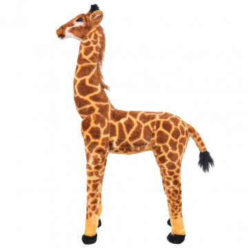 Jucărie de pluș girafă în picioare, maro și galben, XXL - Img 1