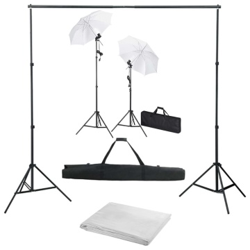 Kit studio foto cu fundal, lămpi și umbrele - Img 1