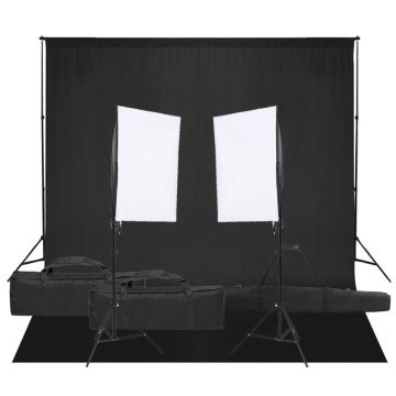 Kit studio foto cu set de lumină și fundal - Img 1