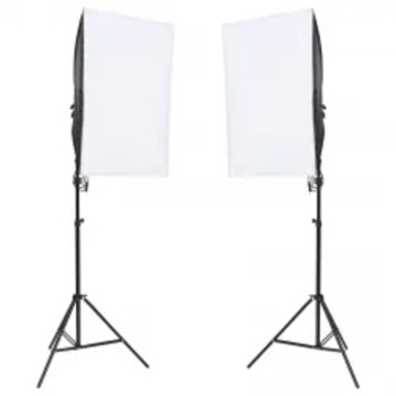 Kit studio foto cu set de lumină și fundal - Img 2