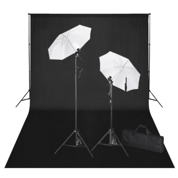Kit studio foto, fundal negru, 600 x 300 & lumini - Img 1