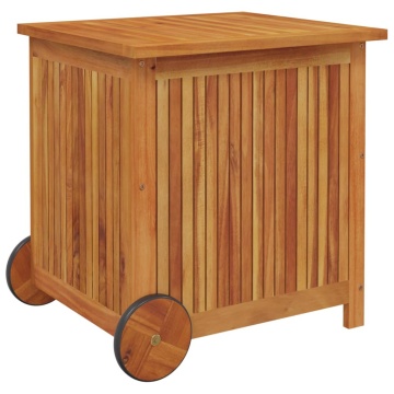 Ladă de depozitare grădină cu roți, 60x50x58 cm, lemn acacia - Img 3