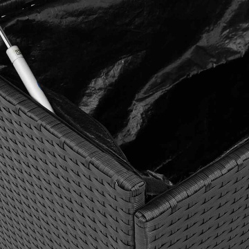 Ladă depozitare de grădină cu roți negru,110x55x73 cm poliratan - Img 7
