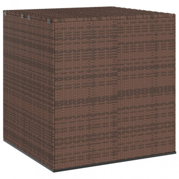 Ladă grădină pentru perne, maro, 100x97,5x104 cm, ratan PE - Img 1