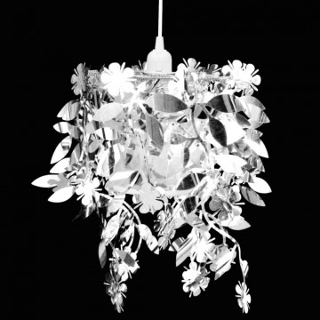 Lampă tip candelabru, cu frunze strălucitoare, 21,5 x 30 cm, argintiu - Img 1