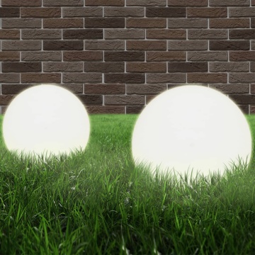 Lămpi bol cu LED 2 buc, sferice, 25 cm, PMMA - Img 1