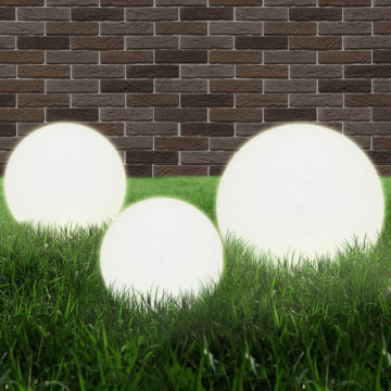 Lămpi bol cu LED 3 buc., sferice, 20/30/40 cm, PMMA - Img 1