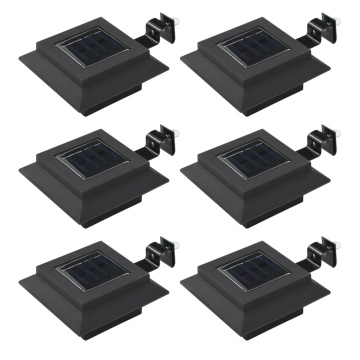 Lămpi solare de exterior cu LED, 6 buc, negru, 12 cm, pătrat - Img 1