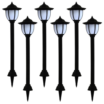 Lămpi solare de exterior cu LED, 6 buc., negru - Img 1