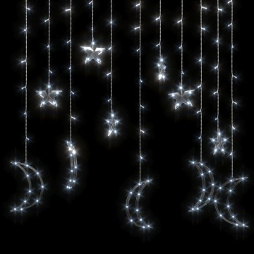 Lumini lună și stele, 138 LED-uri, alb rece, cu telecomandă - Img 4