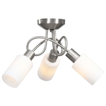 Lustră cu abajururi din ceramică, 3 becuri E14, alb, con - Img 3