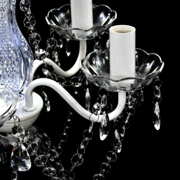 Lustră transparentă de cristal artificial cu 5 becuri - Img 12