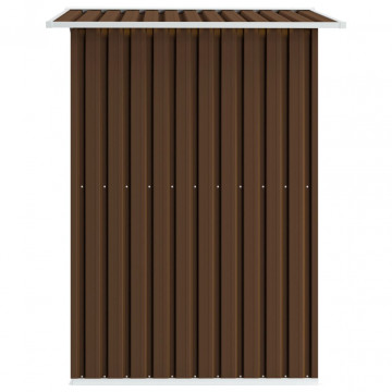 Magazie de grădină, maro, 204 x 132 x 186 cm, oțel - Img 4