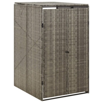 Magazie de pubelă cu roți, gri, 70x80x117 cm, poliratan - Img 1