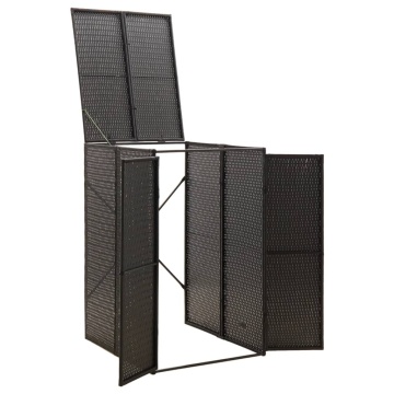 Magazie de pubelă cu roți, negru, 70x80x117 cm, poliratan - Img 3