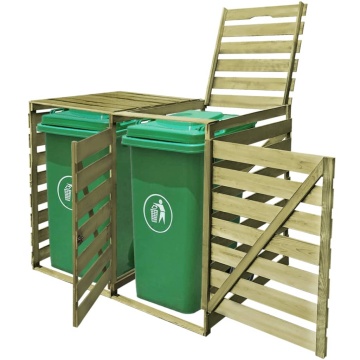 Magazie de pubele dublă, 240 L, lemn tratat - Img 3