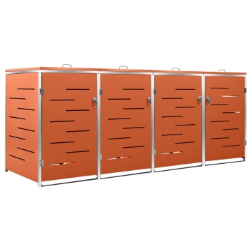 Magazie pentru patru pubele 276,5x77,5x112,5 cm oțel inoxidabil - Img 2
