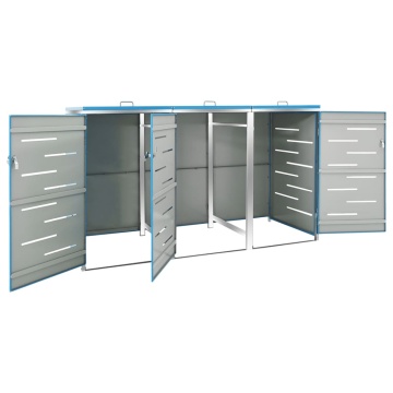 Magazie pentru trei pubele, 207x77,5x112,5 cm, oțel inoxidabil - Img 4