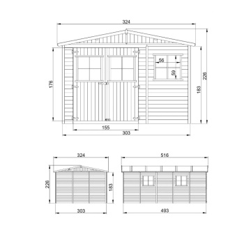 Magazin de grădină din lemn 17x11 ft/15m2 - TIMBELA M337+M337G - Img 9