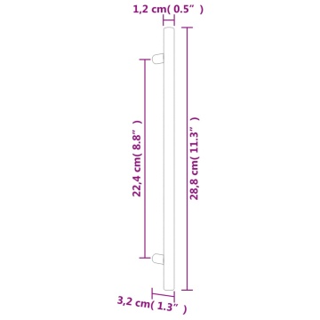 Mânere de dulap, 10 buc., negru, 224 mm, oțel inoxidabil - Img 7