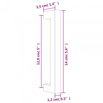 Mânere de dulap, 20 buc., auriu, 128 mm, oțel inoxidabil - Img 7