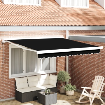 Marchiză automată retractabilă neagră 300x250 cm, Țesătură de înlocuire pentru marchiza pentru cadru de 3x2.5 m negru - Img 1