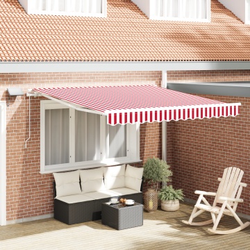 Marchiză manuală retractabilă cu LED roșie și albă 300x250 cm - Img 1