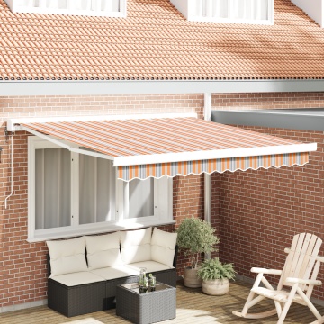Marchiză retractabilă automată cu dungi multicolore 350x250 cm - Img 1