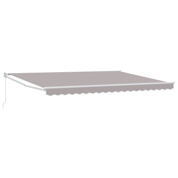 Marchiză Retractabilă Manuală Gri 450x300 cm, Fabrica de înlocuire a marchizei pentru cadru 4,5x3 m Gri deschis - Img 2