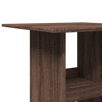 Masă bar cu depozitare stejar maro 60x60x102 cm lemn prelucrat - Img 6