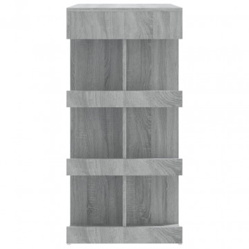 Masă bar cu raft de depozitare stejar sonoma gri 100x50x101,5cm - Img 5