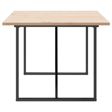 Masă bucătărie, cadru O, 200x100x75,5cm lemn masiv pin și fontă - Img 8