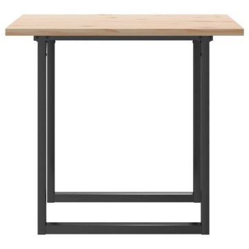 Masă bucătărie, cadru O, 80x80x75,5 cm lemn masiv pin și fontă - Img 8