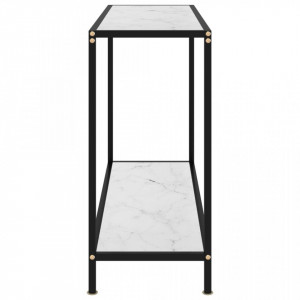 Masă consolă, alb, 100 x 35 x 75 cm, sticlă securizată - Img 3