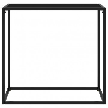 Masă consolă, negru, 80x35x75 cm, sticlă securizată - Img 1