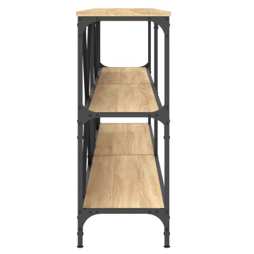 Masă consolă stejar sonoma 200x30x75 cm lemn prelucrat și fier - Img 8