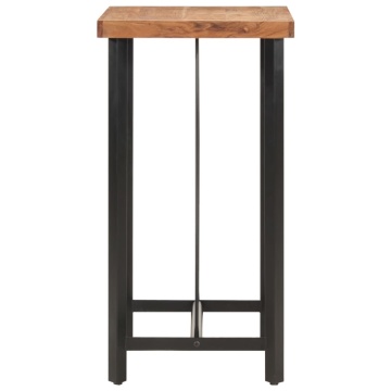 Masă de bar, 55x55x107 cm, lemn masiv acacia și fier - Img 3