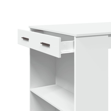 Masă de bar, alb, 102x70x103,5 cm, lemn prelucrat - Img 7