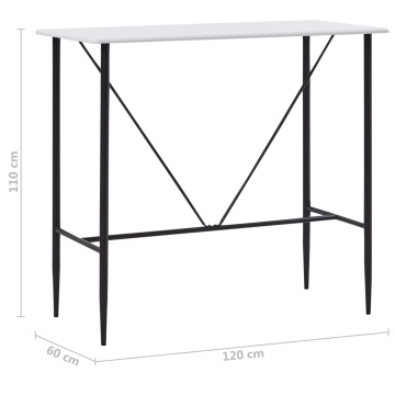 Masă de bar, alb, 120 x 60 x 110 cm, MDF - Img 5