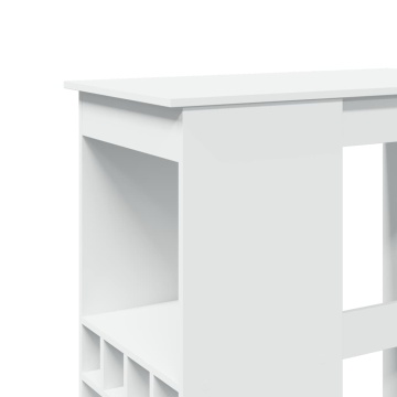 Masă de bar cu raft, alb, 90x47,5x103,5 cm, lemn prelucrat - Img 6